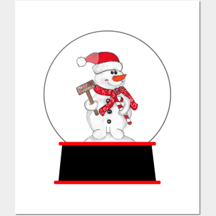 CHRISTMAS Snowman Snowglobe Posters and Art